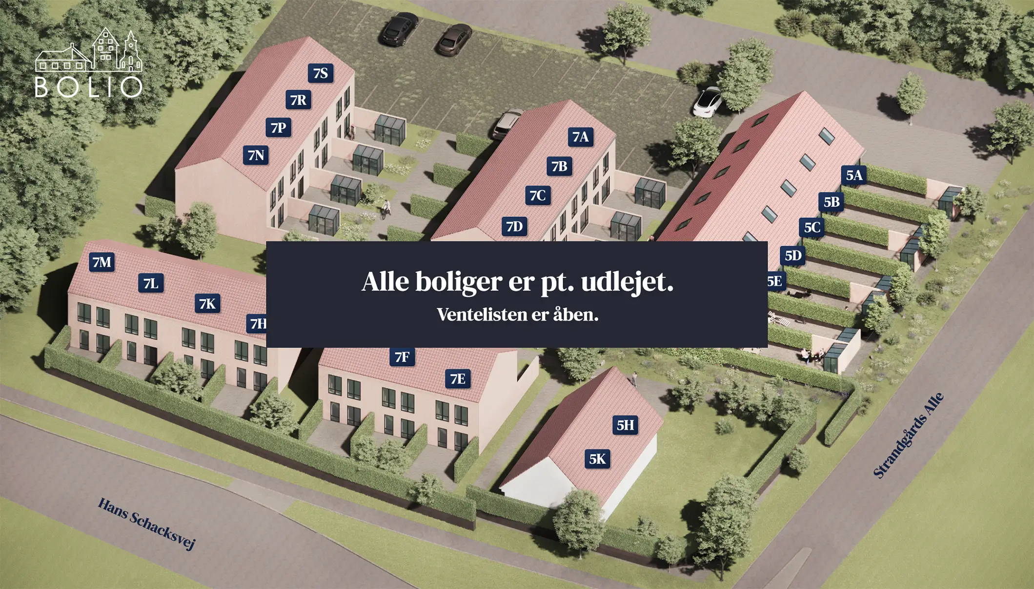 Oversigtskort over boligerne på Grønnegårds Allé 5-7, Kerteminde