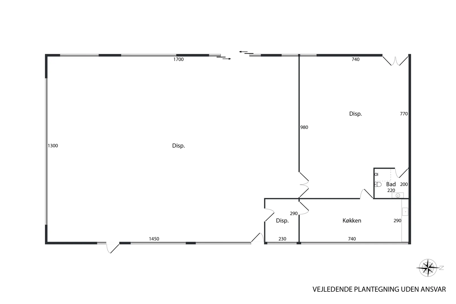 Roersvej 33E - vejledende plantegning